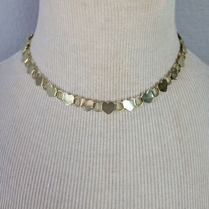 JULES SMITH // ltd ed gold heart chain link choker necklace